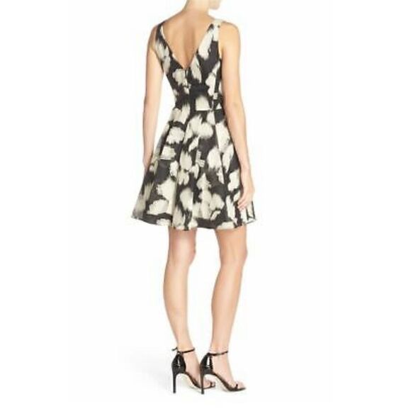 Vera Wang Fit & Flare V Neck Sleeveless Mini Dress - Picture 4 of 12